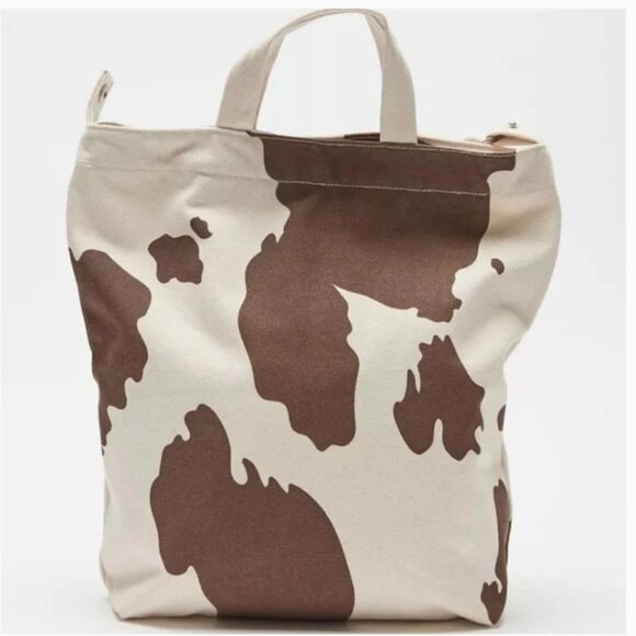 BAGGU Duck Canvas Bag - Cow Pattern - Picture 1 of 8